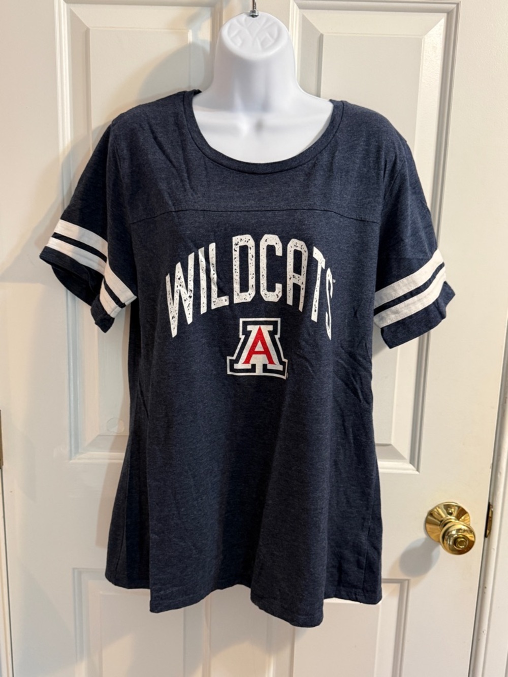 Ameda Navy Denim-Look Casual Top with Black Label